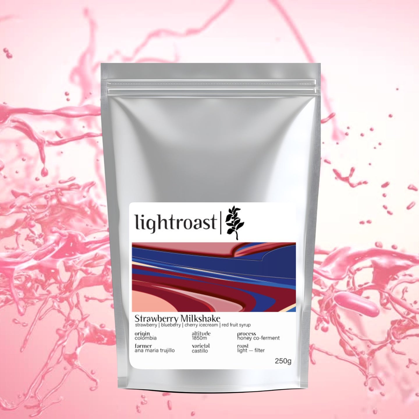 Strawberry Milkshake Specialty Coffee aus Kolumbien von Light Roast – Honey Co Fermented Kaffee mit Erdbeere, Blaubeere und Vanille
